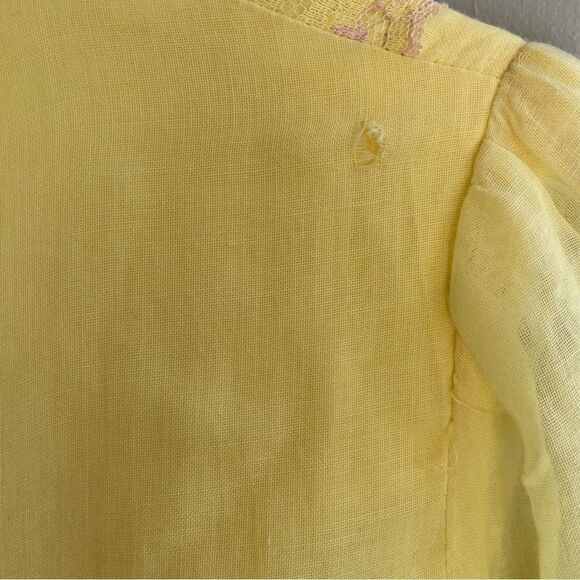 Vintage 1970s Pastel Yellow Maxi Dress - Picture 14 of 15